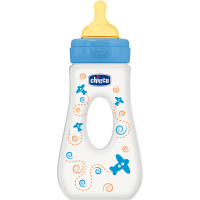 Бутылочка для кормления Chicco Travelling 240 мл с латексной соской 4 мес+ для мальчиков (75724.21)