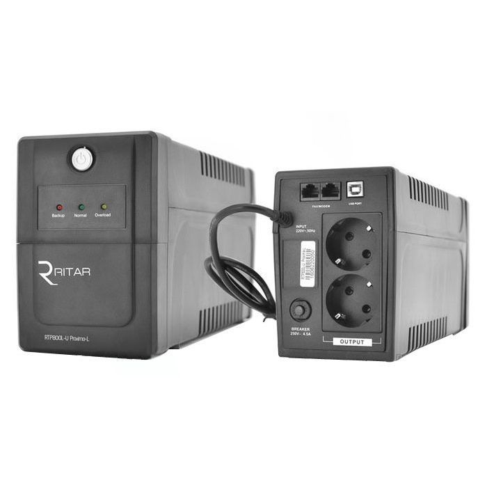 Пристрій безперебійного живлення Ritar RTP800L-U (480W) Proxima-L (RTP800L-U)