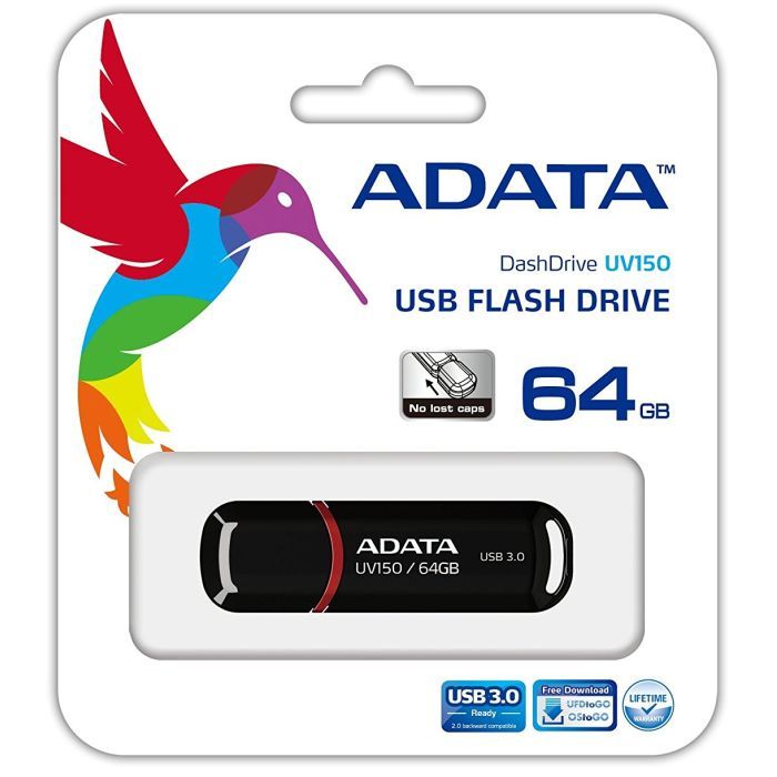 USB флеш накопитель ADATA 32Gb UV150 Black USB 3.0 (AUV150-32G-RBK) изображение 4