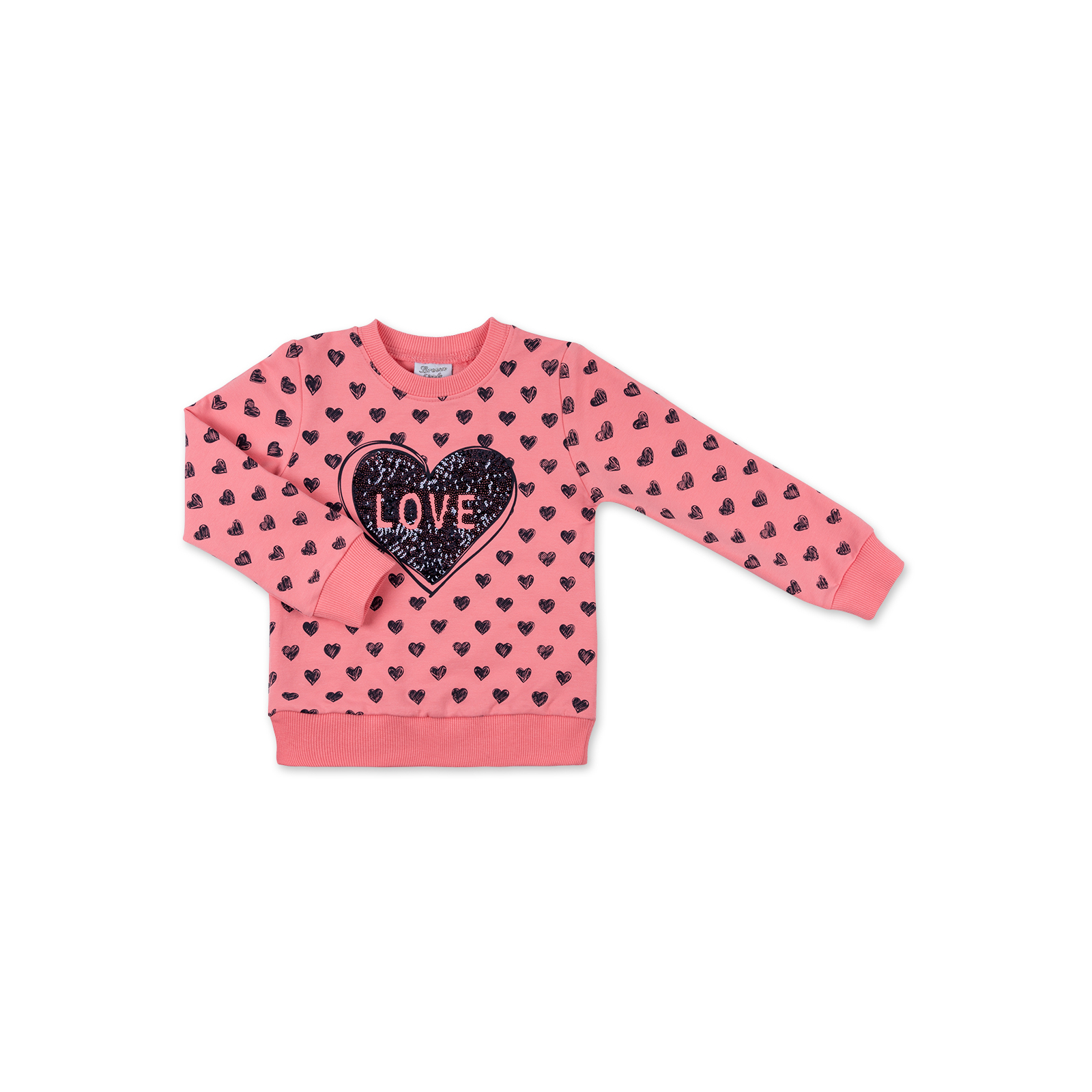 Набор детской одежды Breeze кофта с брюками с сердечком из пайеток (8271-116G-pink) изображение 2