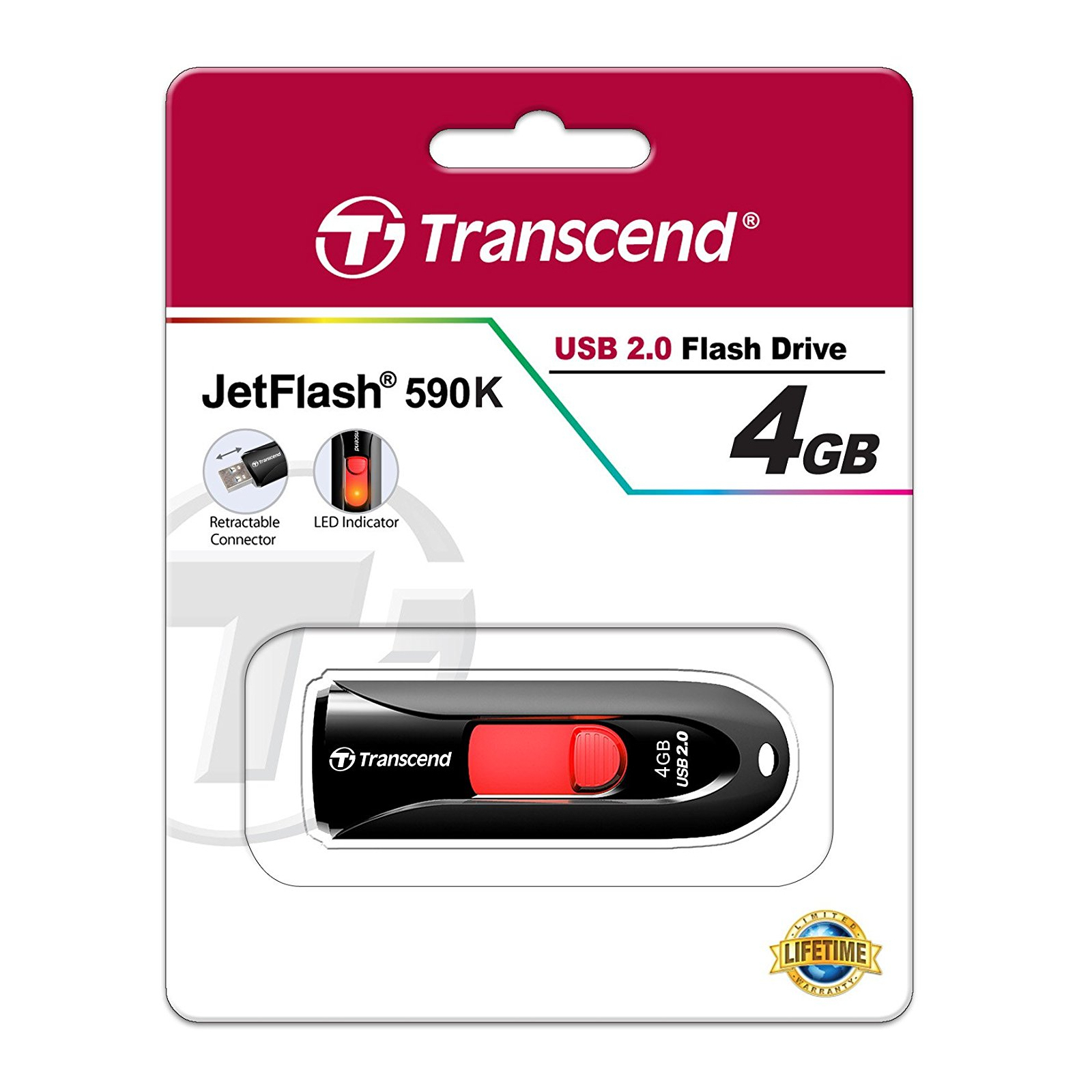 USB флеш накопитель Transcend 4GB JetFlash 590 Black USB 2.0 (TS4GJF590K) изображение 5