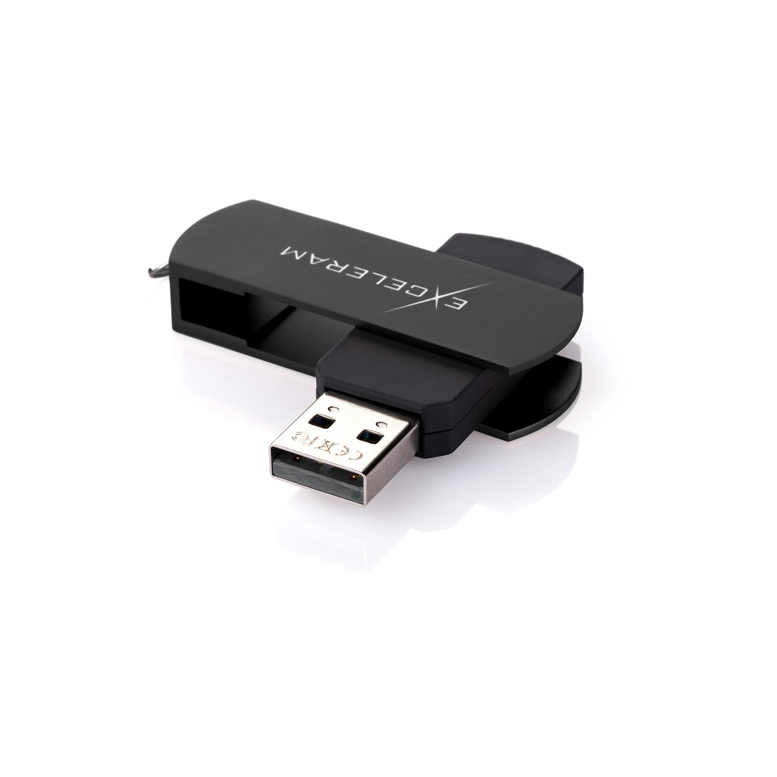 USB флеш накопитель eXceleram 64GB P2 Series Silver/Black USB 2.0 (EXP2U2SIB64) изображение 2