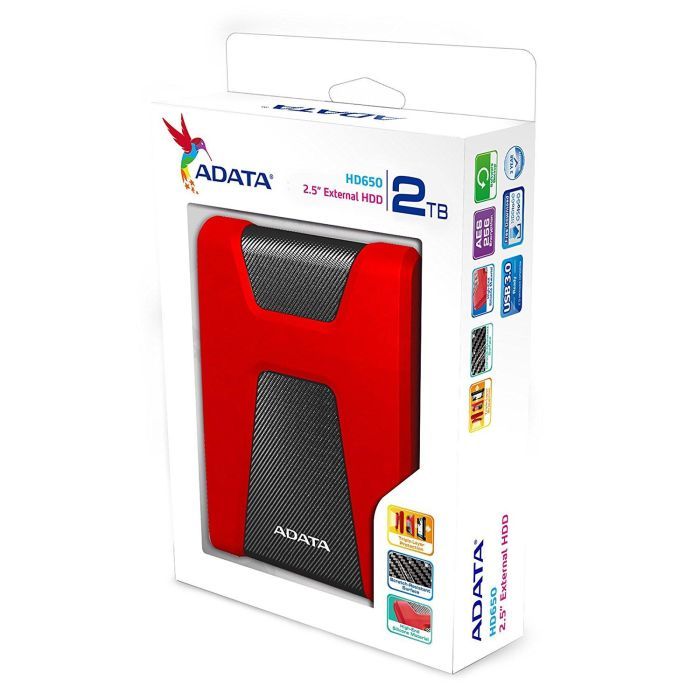 Зовнішній жорсткий диск 2.5" 2TB ADATA (AHD650-2TU31-CRD) зображення 6