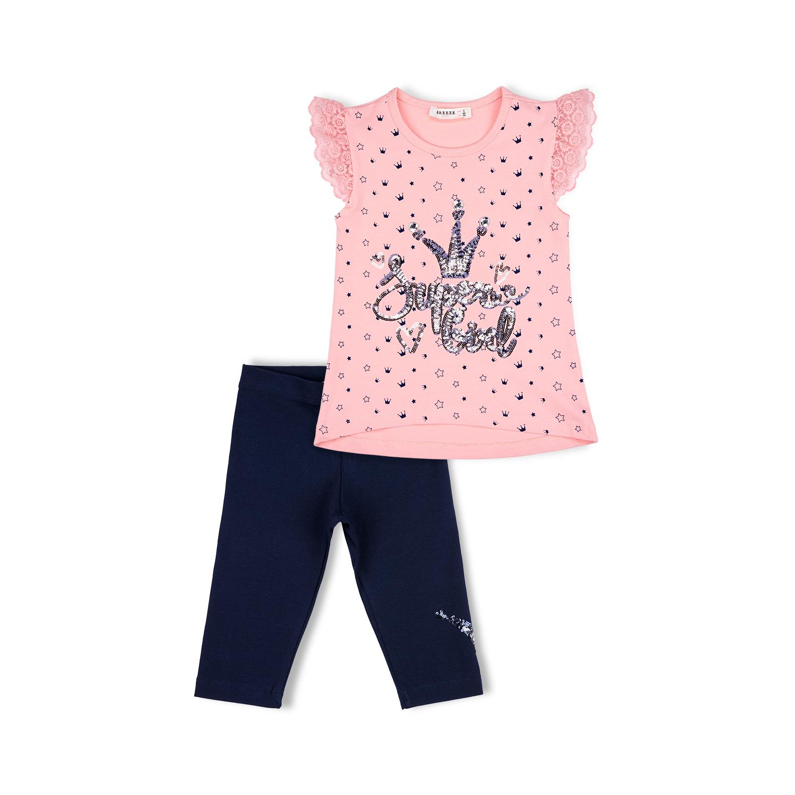 Набір дитячого одягу Breeze з коронкою з паєток (10133-128G-peach)