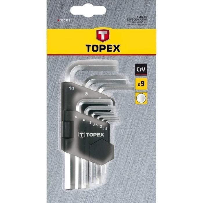 Набор инструментов Topex ключи шестигранные HEX 1.5-10 мм, 9 шт. (35D955) изображение 2