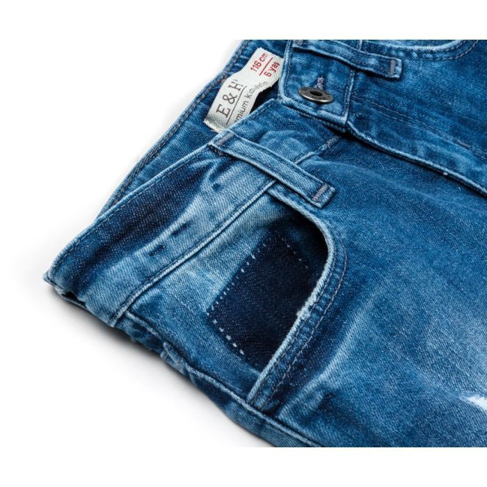 Штани дитячі Breeze джинсові з потертостями (OZ-18606-128B-blue) зображення 5