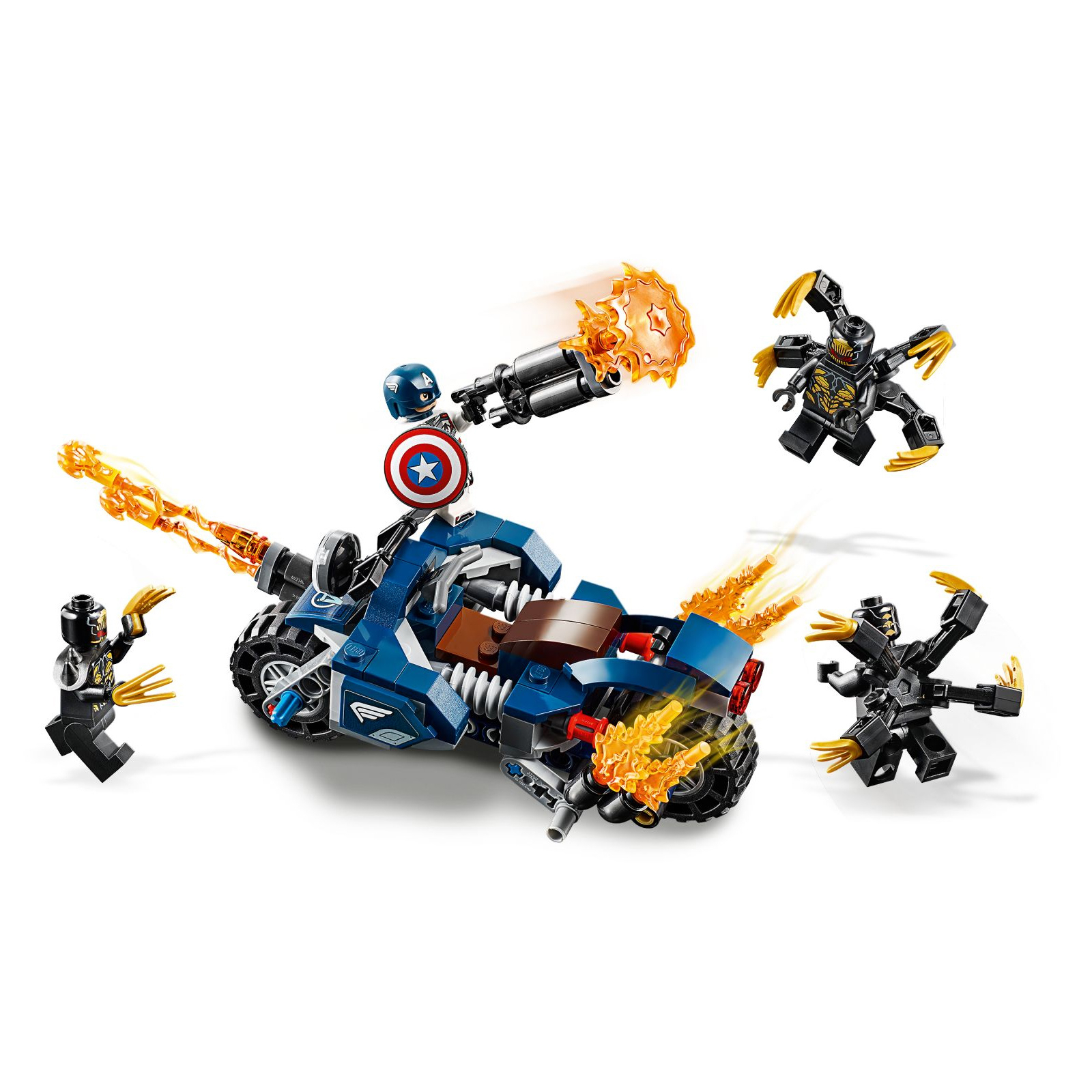 Конструктор LEGO Marvel Comics Капитан Америка: Атака Аутрайдеров 167 деталей (76123) изображение 4
