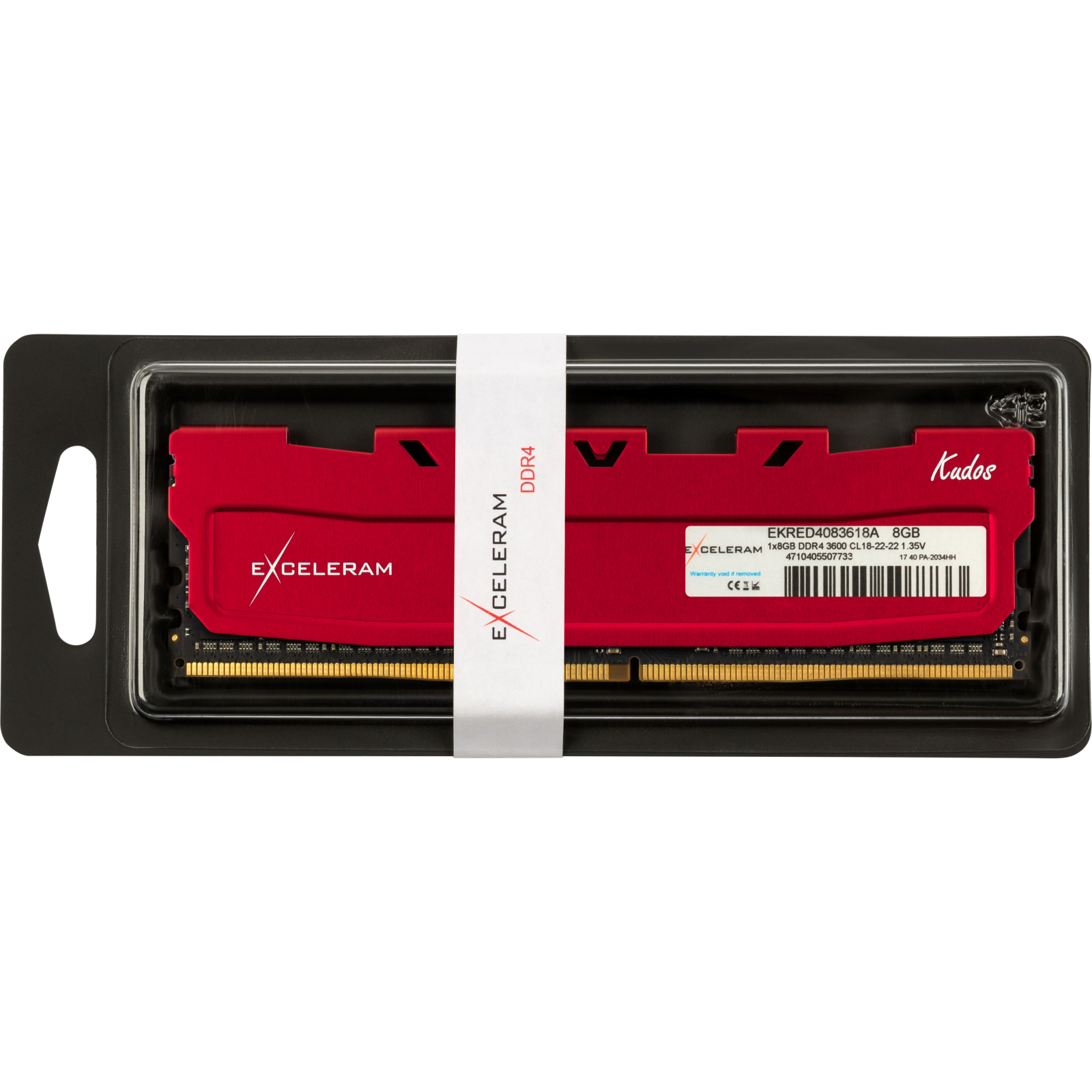 Модуль пам'яті для комп'ютера DDR4 8GB 3600 MHz Red Kudos eXceleram (EKRED4083618A) зображення 3