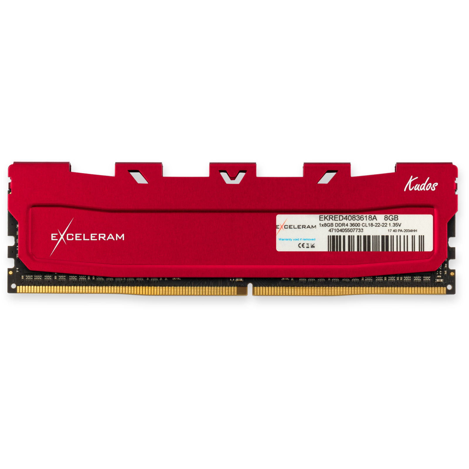 Модуль пам'яті для комп'ютера DDR4 8GB 3600 MHz Red Kudos eXceleram (EKRED4083618A)