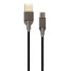 Дата кабель USB 2.0 AM to Type-C 1.0m 2-sides usb nylon black Vinga (VCPDCTC2SNB1BK) изображение 2