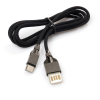 Дата кабель USB 2.0 AM to Type-C 1.0m 2-sides usb nylon black Vinga (VCPDCTC2SNB1BK) изображение 3