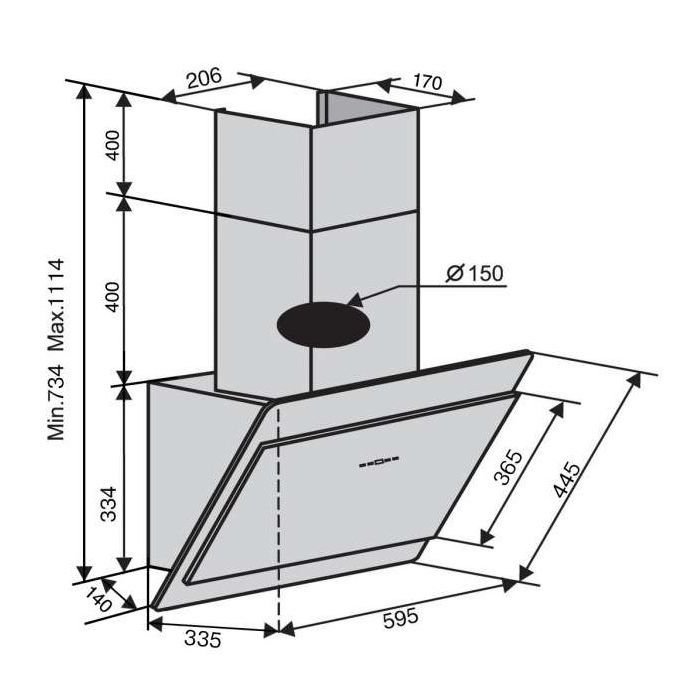 Вытяжка кухонная Ventolux TOSCANA 60 WH (1000) TRC MM изображение 7