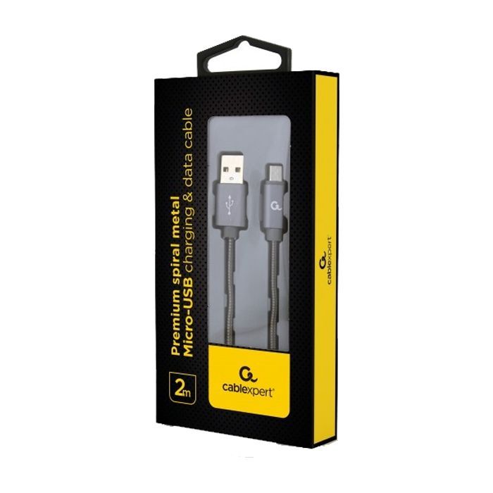Дата кабель USB 2.0 AM to Micro 5P 2.0m Cablexpert (CC-USB2S-AMmBM-2M-BG) изображение 2