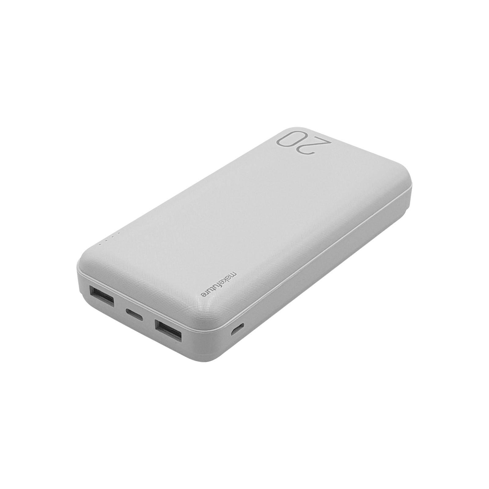 Батарея універсальна MakeFuture 20000 mAh Li-Pol2*USB White (MPB-201WH) зображення 3