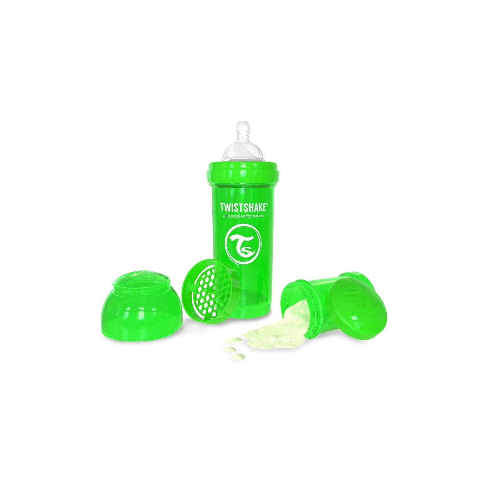 Пляшечка для годування Twistshake антиколькова 260 мл, зелена (24855) зображення 3