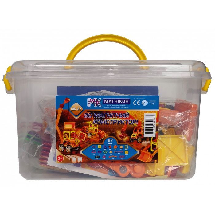 Конструктор Магнікон 87 деталей Plastic box (MK-87) изображение 2