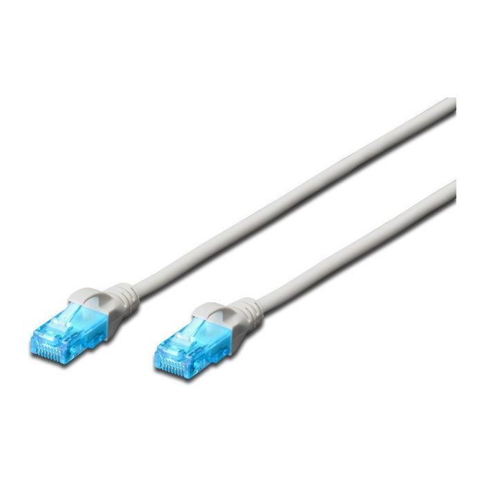 Патч-корд 10м, UTP, cat.5e, AWG 26/7, CCA, PVC, grey Digitus (DK-1512-100)