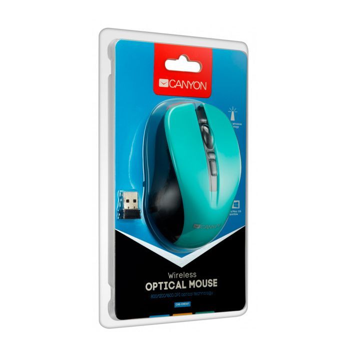 Мышка Canyon CNE-CMSW1GR Wireless Black-Green (CNE-CMSW1GR) изображение 4