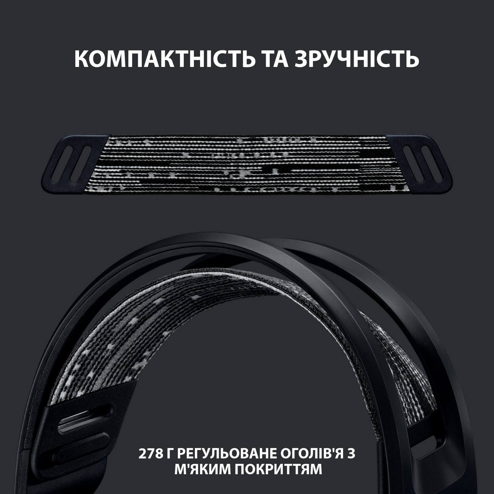 Наушники Logitech G733 Lightspeed Wireless RGB Gaming Headset Black (981-000864) изображение 2