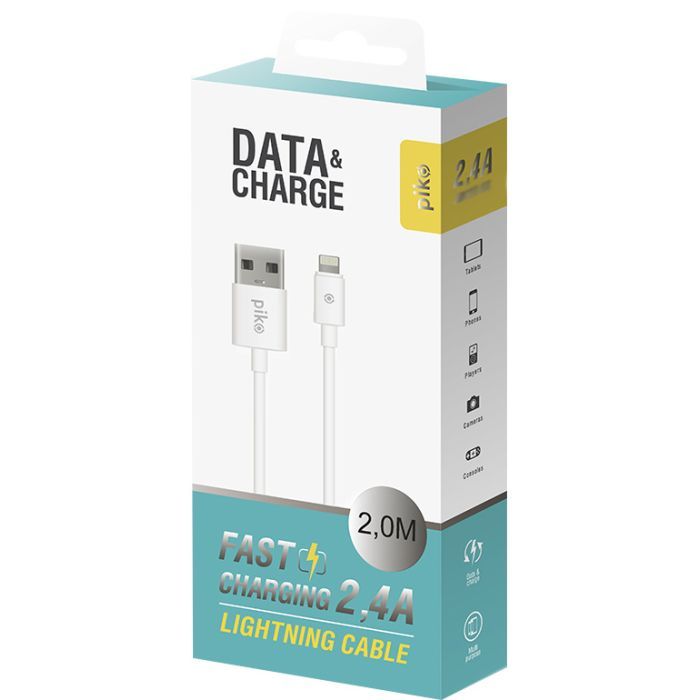 Дата кабель USB 2.0 AM to Lightning 2.0m white Piko (1283126493867) изображение 2