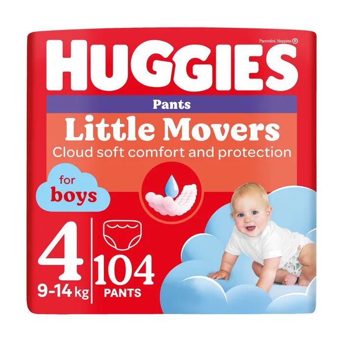 Подгузники Huggies Little Movers/Pants 4 M-Pack 9-14 кг для мальчиков 104 шт (5029054568088)