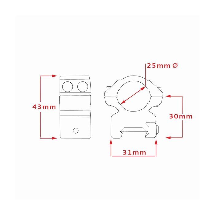 Крепление для прицела Hawke Matchmount 1" Weaver Med (921183) изображение 3