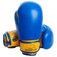 Фото - Перчатки для единоборств PowerPlay Боксерські рукавички  3004 JR 6oz Blue/Yellow (PP3004JR6ozBlue/Ye 