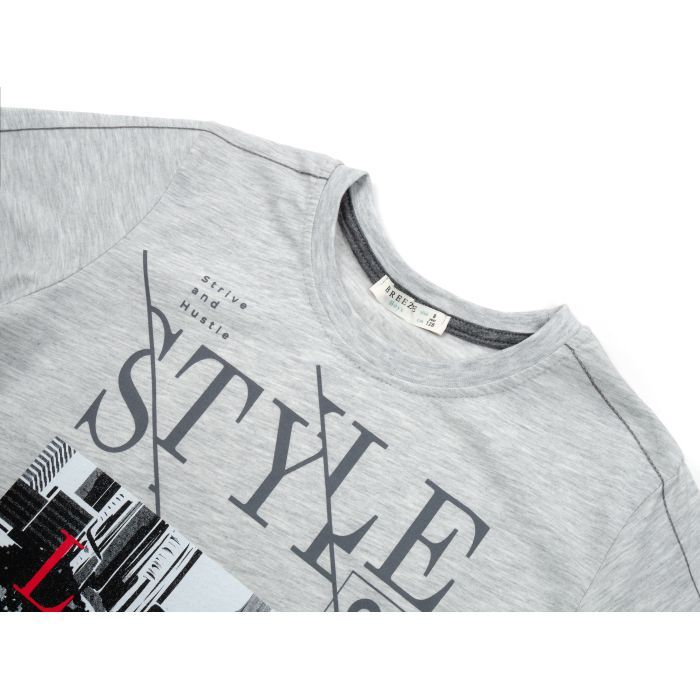Футболка дитяча Breeze "STYLE FOREVER" (14535-128B-gray) зображення 3