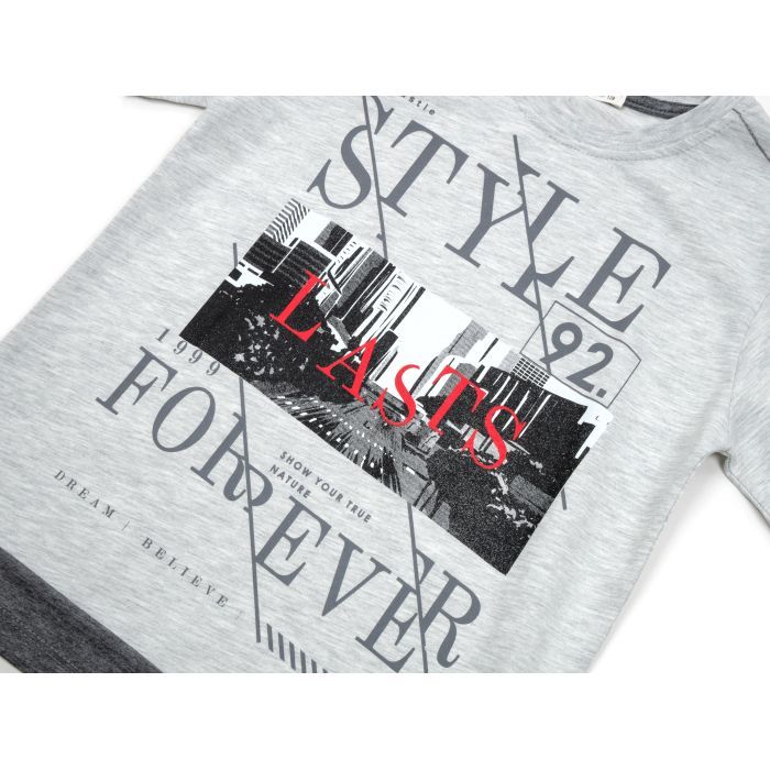 Футболка дитяча Breeze "STYLE FOREVER" (14535-128B-gray) зображення 4