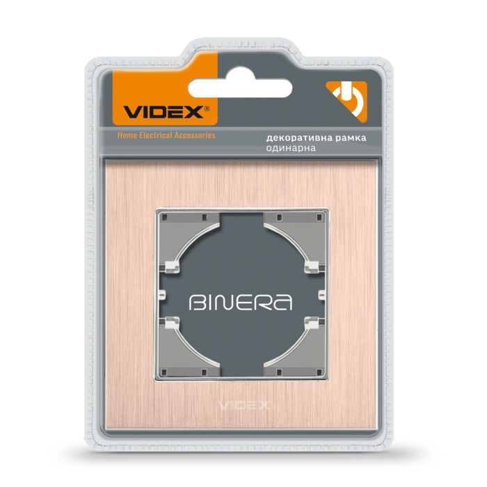 Рамка Videx BINERA медный алюминий одинарная (VF-BNFRA1H-CP) изображение 2