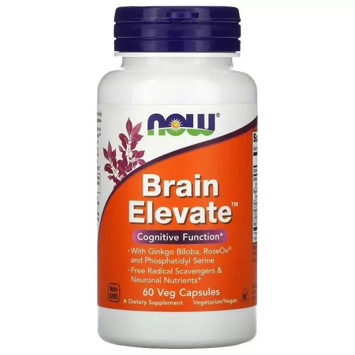 Витаминно-минеральный комплекс Now Foods Комплекс для Поддержки Мозга, Brain Elevate, 60 Вегетарианс (NOW-03303)
