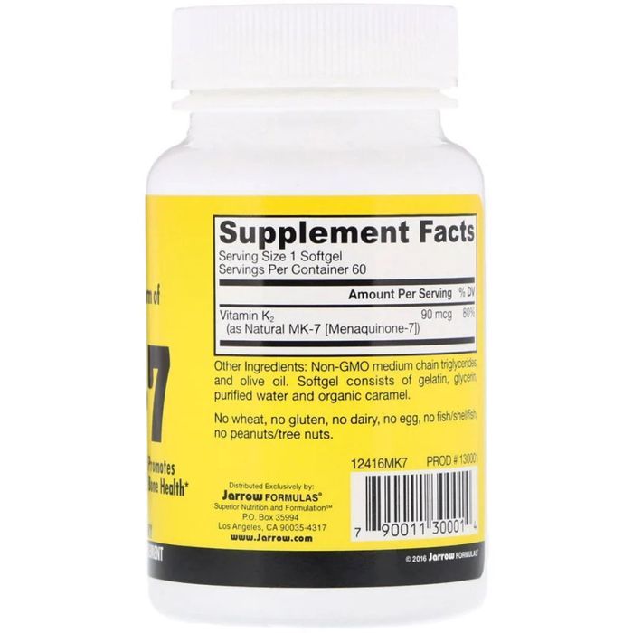 Вітамін Jarrow Formulas Вітамін К2 в Формі МК-7, Vitamin K2 as MK-7, 90 мкг, 60 капс (JRW-30001) зображення 2