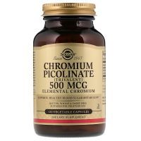 Минералы Solgar Хром Піколінат, Chromium Picolinate, 500 мкг, 120 капсул (SOL-00872)