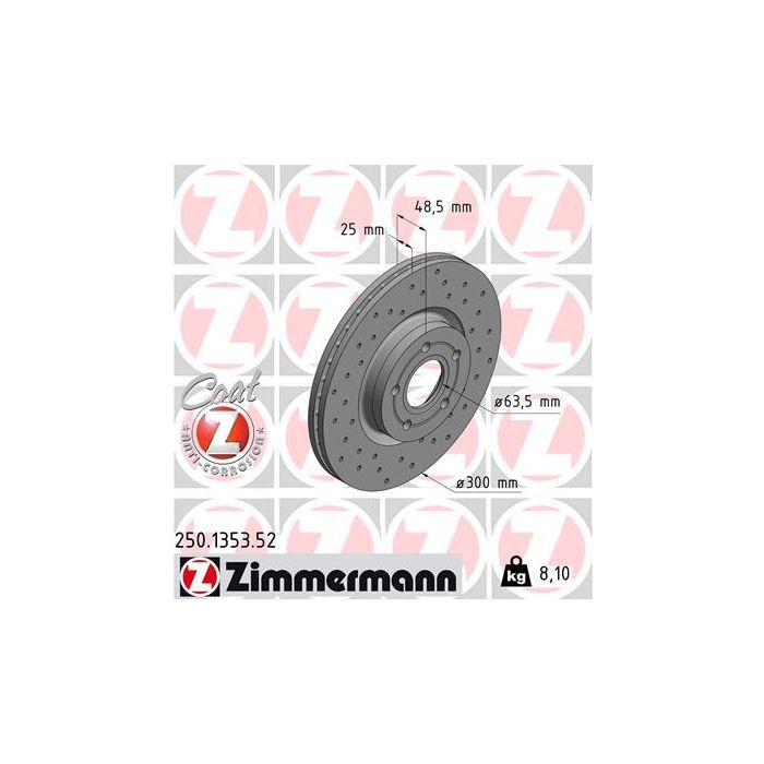 Тормозной диск ZIMMERMANN 250.1353.52
