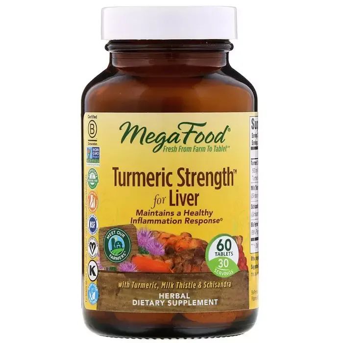 Травы MegaFood Сила куркумы для печени, Turmeric Strength for Liver, 60 та (MGF10306)
