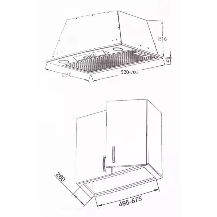 Витяжка кухонна Borgio BBI (TR) 5840 black glass MU 850 (РН016564) зображення 6