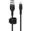 Дата кабель USB 2.0 AM to Lightning 1.0m BRAIDED SILICONE black Belkin (CAA010BT1MBK) изображение 2