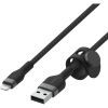 Дата кабель USB 2.0 AM to Lightning 1.0m BRAIDED SILICONE black Belkin (CAA010BT1MBK) изображение 3