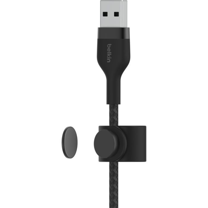 Дата кабель USB 2.0 AM to Lightning 1.0m BRAIDED SILICONE black Belkin (CAA010BT1MBK) изображение 4