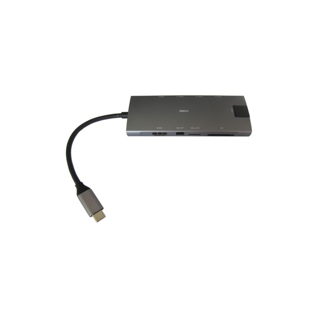 Концентратор Dynamode USB Type-C to HDMI 4K + Mini DP + 3хUSB3.0 + Gigabit RJ45+ U (Dock-9-in-1-TypeC-HDMI-Mini-DP-USB3.0-RJ45) зображення 3