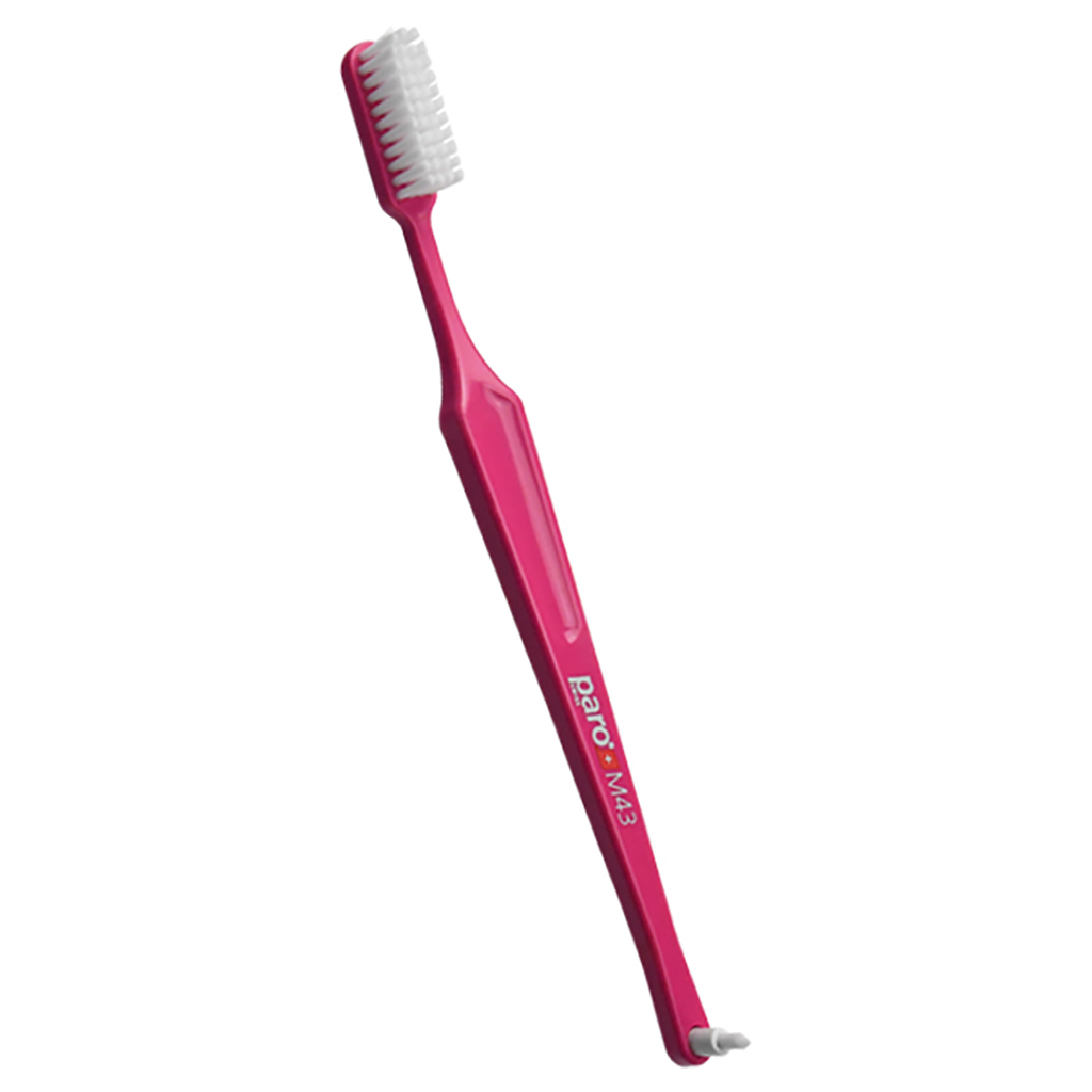 Зубна щітка Paro Swiss M43 середньої жорсткості Рожева (7610458007082-pink)