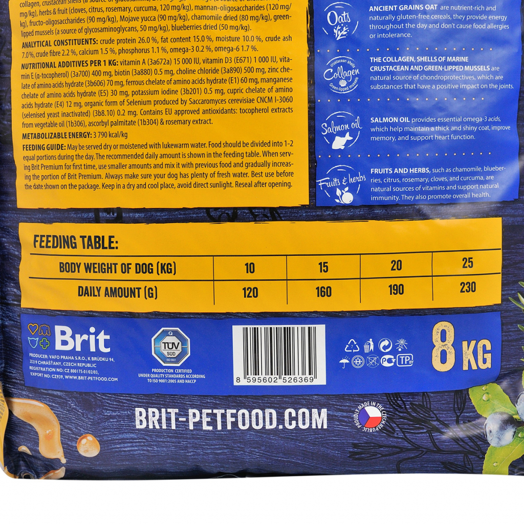 Сухий корм для собак Brit Premium Dog Adult M 8 кг (8595602526369) зображення 4