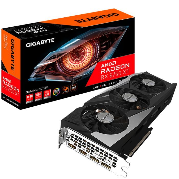 Видеокарта GIGABYTE Radeon RX 6750 XT 12Gb GAMING OC (GV-R675XTGAMING OC-12GD)