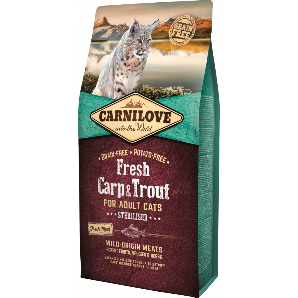 Сухий корм для кішок Carnilove Fresh з коропом і фореллю 6 кг (8595602527465)
