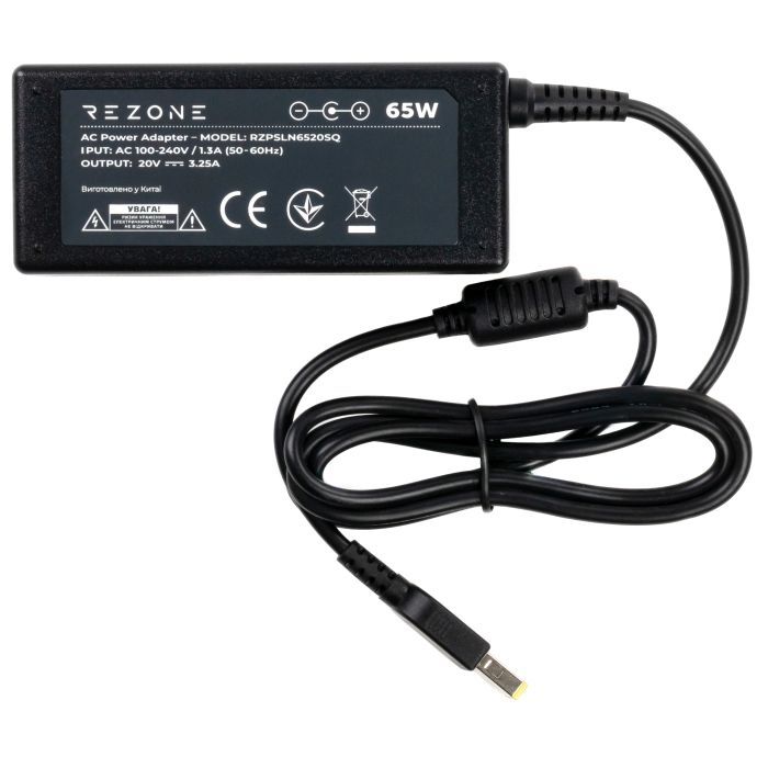 Блок питания к ноутбуку Rezone Lenovo 65W 20V 3.25А square with pin (RZPSLN6520SQ) изображение 2