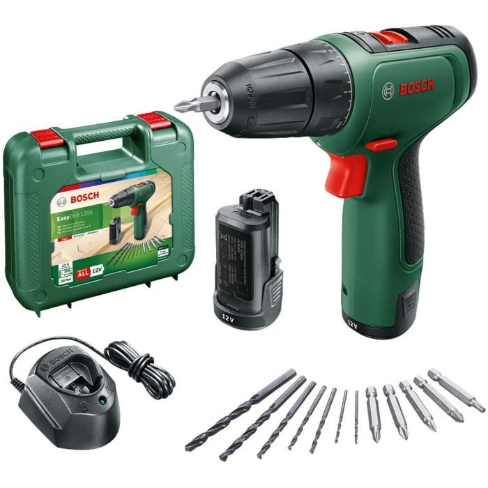 Шуруповерт Bosch EasyDrill 1200, 12В, 2х1.5Ач, ЗУ, набор сверл и бит, кейс (0.603.9D3.007) изображение 2