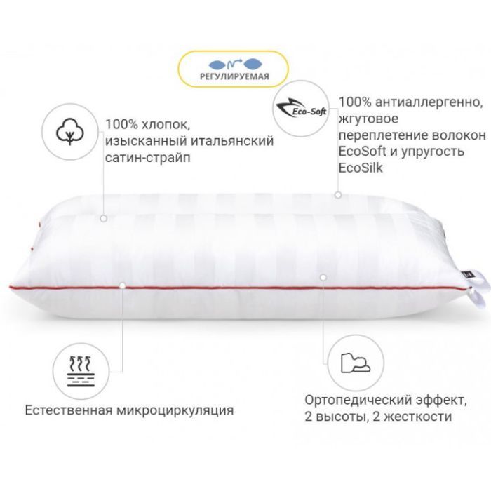 Подушка MirSon ортопедическая DeLuxe Eco-Soft 567 50х70 см (2200000625182) изображение 5