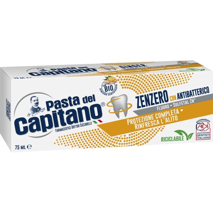 Зубная паста Pasta del Capitano Zenzero Антибактериальная с имбирем 75 мл (8002140039911)