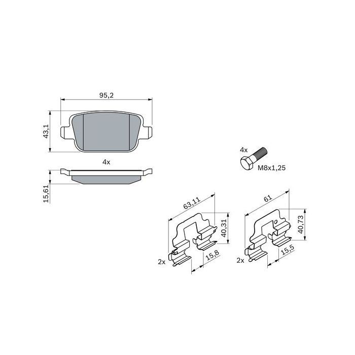 Гальмівні колодки Bosch 0 986 494 214