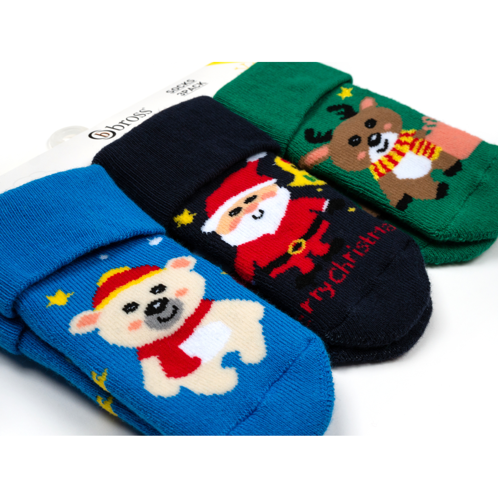 Шкарпетки дитячі Bross махрові (4071-6-12-mix) зображення 2